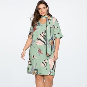 Midi Dress with Contrast Piping